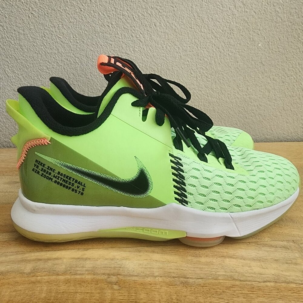 Nike Lebron James Witness V 5 Grinch Boys Size 7Y Lime Glow Shoes Soldier 20 XX